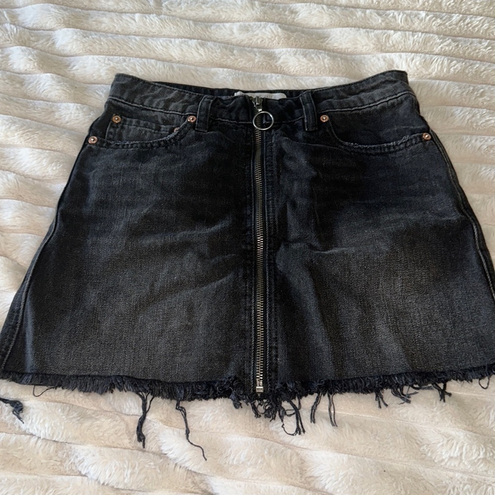 Size 25 free people jeans zip up skirt - Picture 1 of 5